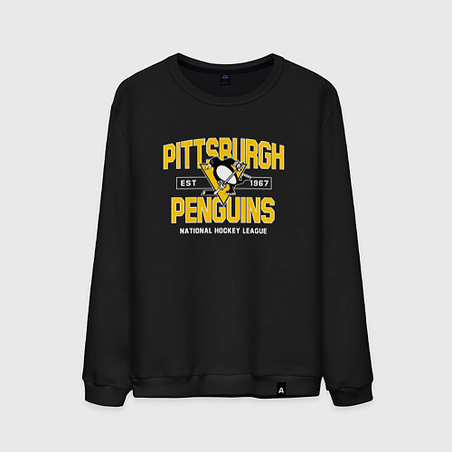 Мужской свитшот Pittsburgh Penguins Питтсбург Пингвинз / Черный – фото 1