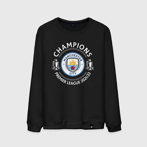 Мужской свитшот Manchester City Champions 2122 / Черный – фото 1