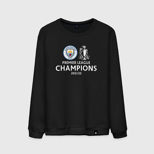 Мужской свитшот Manchester City Champions сезон 20212022 / Черный – фото 1