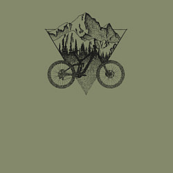 Свитшот хлопковый мужской Mountains bikes, цвет: авокадо — фото 2