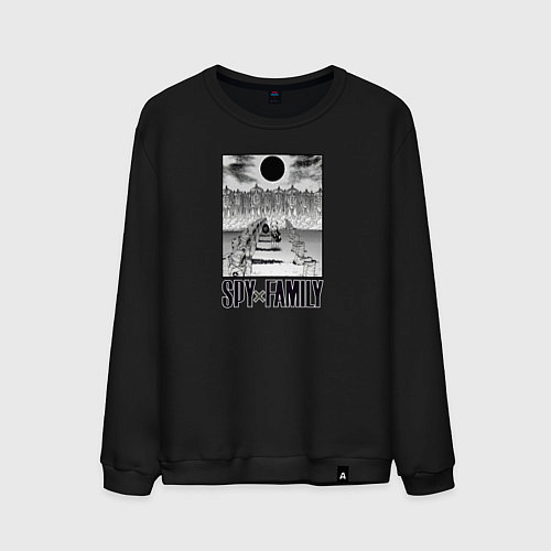 Мужской свитшот Кроссовер Анечка Форгер из Spy x Family и Титаны / Черный – фото 1