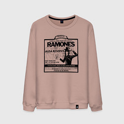 Свитшот хлопковый мужской Live at the Palladium, NY - Ramones, цвет: пыльно-розовый