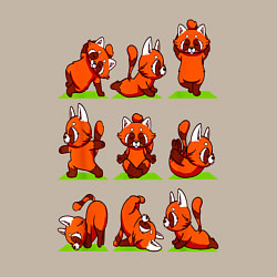 Свитшот хлопковый мужской Йога красной панды, цвет: миндальный — фото 2