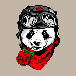 Свитшот хлопковый мужской Панда с розой во рту, цвет: миндальный — фото 2