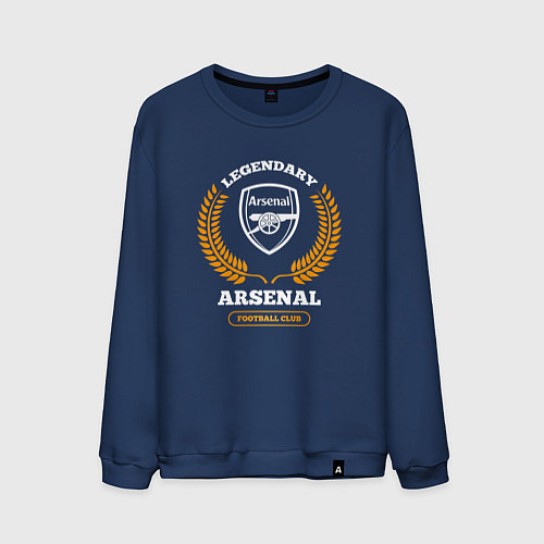 Мужской свитшот Лого Arsenal и надпись Legendary Football Club / Тёмно-синий – фото 1