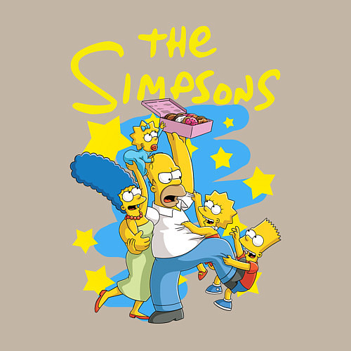 Мужской свитшот The SimpsonsСемейка Симпсонов / Миндальный – фото 3