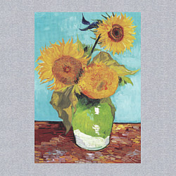 Свитшот хлопковый мужской Vase with Three Sunflowers Подсолнухи, цвет: меланж — фото 2