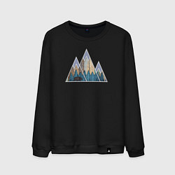 Свитшот хлопковый мужской Деревянные горы, цвет: черный