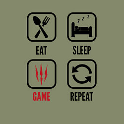 Свитшот хлопковый мужской Eat Sleep The Witcher Repeat, цвет: авокадо — фото 2