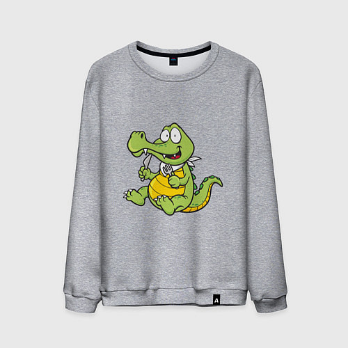Мужской свитшот Hungry Crocodile / Меланж – фото 1