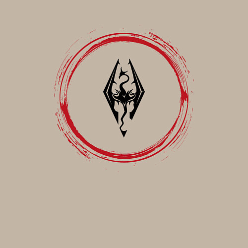 Мужской свитшот Символ Skyrim и красная краска вокруг / Миндальный – фото 3