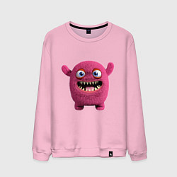 Свитшот хлопковый мужской FLUFFY COLORED MONSTER, цвет: светло-розовый