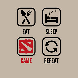 Свитшот хлопковый мужской Eat Sleep Dota Repeat, цвет: миндальный — фото 2