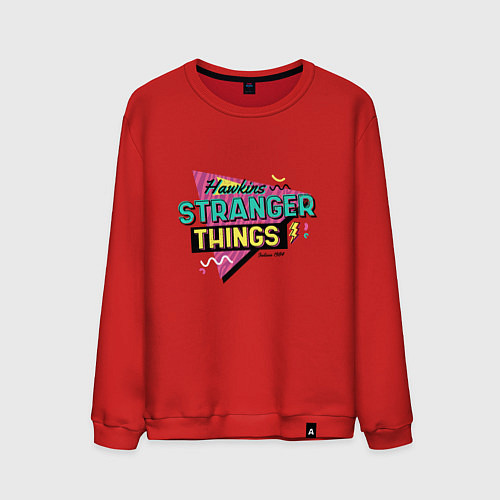 Мужской свитшот Очень странные дела в стиле Мемфис / Красный – фото 1