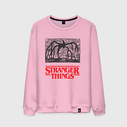 Свитшот хлопковый мужской Истязатель Разума - Монстр Паук Stranger Things, цвет: светло-розовый