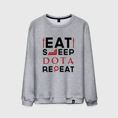 Мужской свитшот Надпись: Eat Sleep Dota Repeat / Меланж – фото 1