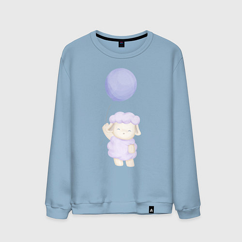 Мужской свитшот Милая Овечка С Воздушным Шариком / Мягкое небо – фото 1
