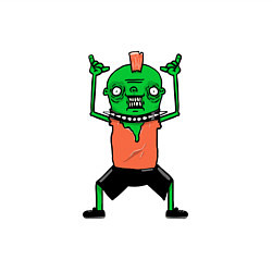 Свитшот хлопковый мужской MONSTER PUNK, цвет: белый — фото 2