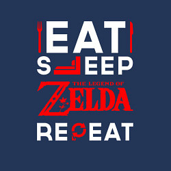 Свитшот хлопковый мужской Надпись Eat Sleep Zelda Repeat, цвет: тёмно-синий — фото 2