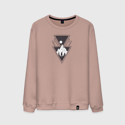 Мужской свитшот Медвежья геометрия / Пыльно-розовый – фото 1