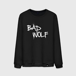 Свитшот хлопковый мужской Bad Wolf злой волк, цвет: черный