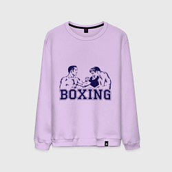 Свитшот хлопковый мужской Бокс Boxing is cool, цвет: лаванда
