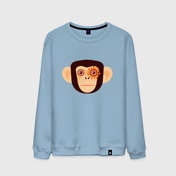 Свитшот хлопковый мужской Злая кибер обезьяна, цвет: мягкое небо