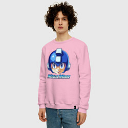 Свитшот хлопковый мужской Mega Man - Rockman, цвет: светло-розовый — фото 2