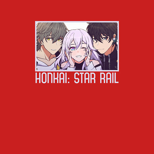 Мужской свитшот Honkai star rail trio / Красный – фото 3