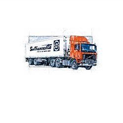 Свитшот хлопковый мужской СОВТРАНСАВТО - Volvo F12, цвет: белый — фото 2