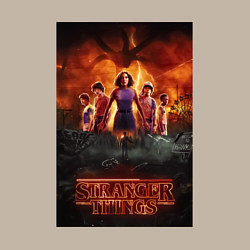 Свитшот хлопковый мужской Очень странные дела, персонажи, цвет: миндальный — фото 2