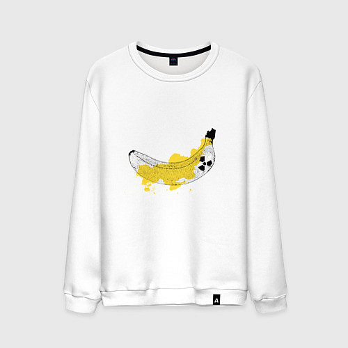 Мужской свитшот Радиоактивный Банан Калий-40 / Белый – фото 1
