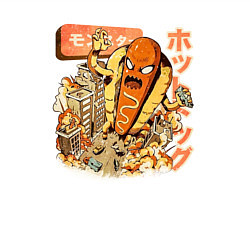 Свитшот хлопковый мужской Хотдожный монстр, цвет: белый — фото 2