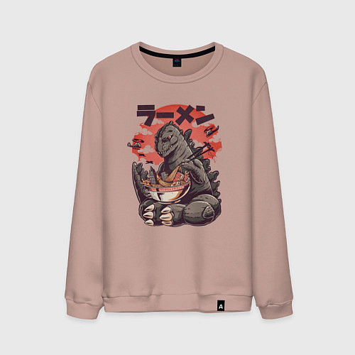Мужской свитшот Godzilla and Udon / Пыльно-розовый – фото 1