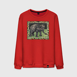 Свитшот хлопковый мужской Olifant Met Fles Слон, цвет: красный