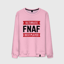 Свитшот хлопковый мужской FNAF: таблички Ultimate и Best Player, цвет: светло-розовый