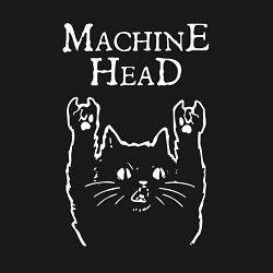 Свитшот хлопковый мужской Machine Head Рок кот, цвет: черный — фото 2