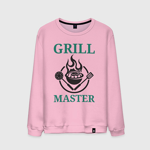 Мужской свитшот Гриль мастер текст Grill master / Светло-розовый – фото 1