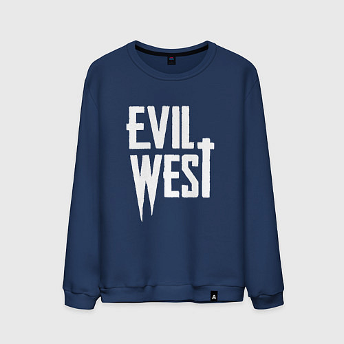 Мужской свитшот Evil west logo / Тёмно-синий – фото 1