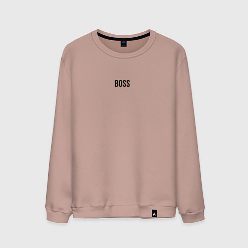 Мужской свитшот Boss Black Text / Пыльно-розовый – фото 1