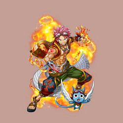 Свитшот хлопковый мужской Нацу Драгнил и Хеппи, цвет: пыльно-розовый — фото 2