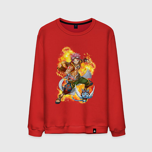 Мужской свитшот Нацу Драгнил и Хеппи / Красный – фото 1