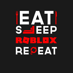 Свитшот хлопковый мужской Надпись Eat Sleep Roblox Repeat, цвет: черный — фото 2