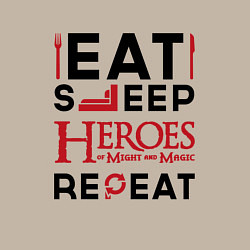 Свитшот хлопковый мужской Надпись: Eat Sleep Heroes of Might and Magic Repea, цвет: миндальный — фото 2