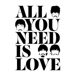 Свитшот хлопковый мужской ALL YOU NEED IS LOVE THE BEATLES, цвет: белый — фото 2