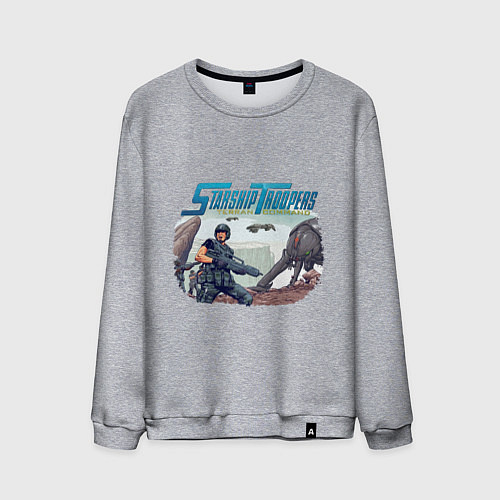 Мужской свитшот Starship Troopers высадка десанта / Меланж – фото 1