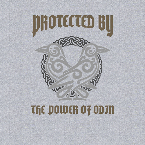 Мужской свитшот Protected by the power of Odin / Меланж – фото 3