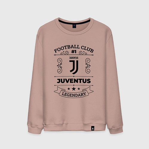 Мужской свитшот Juventus: Football Club Number 1 Legendary / Пыльно-розовый – фото 1