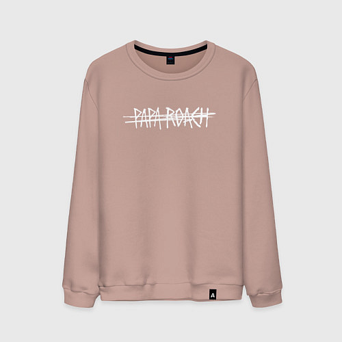 Мужской свитшот Papa roach White big logo / Пыльно-розовый – фото 1