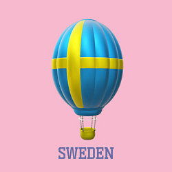 Свитшот хлопковый мужской 3d aerostat Sweden flag, цвет: светло-розовый — фото 2